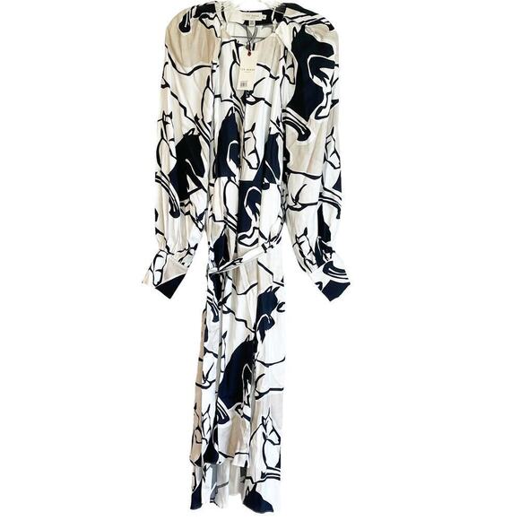 Ted Baker London Midi Shirt Dress with Splits Snap Button Size 2 / US Size 6 NWT - Picture 5 of 12